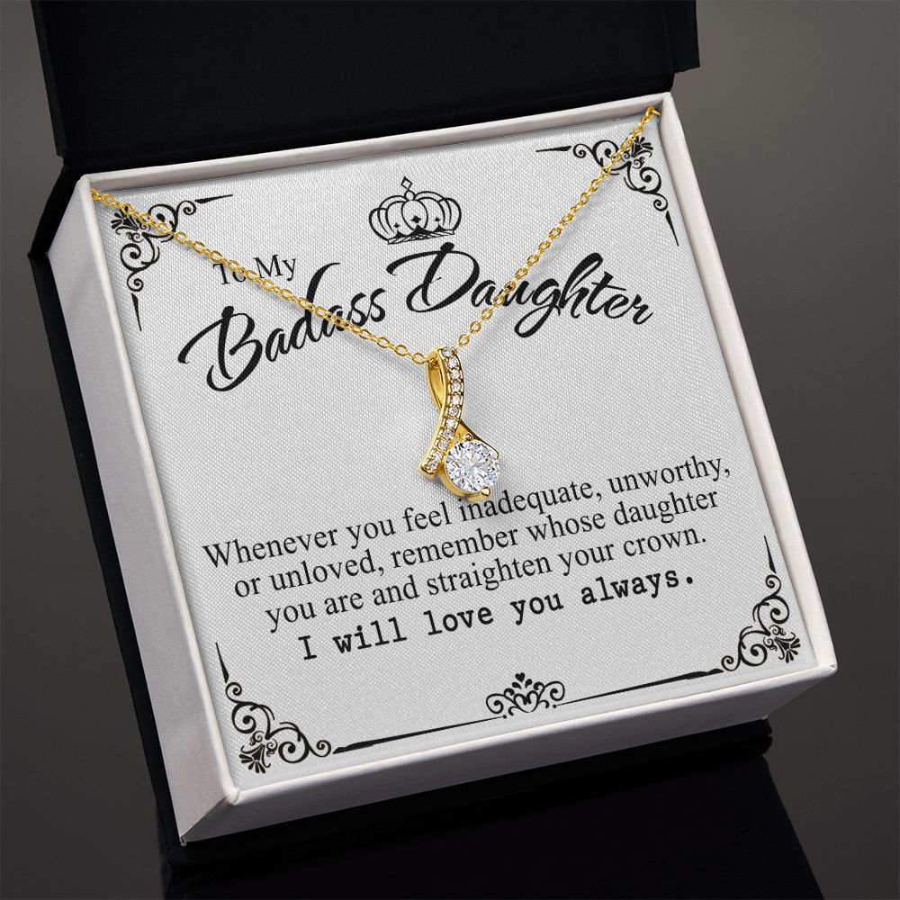 Bonus Daughter Gifts From Stepdad, Step Daughter Gifts From Stepmom, Stepdaughter Gifts From Stepdad, Father Stepdaughter Necklace, To My Bonus Daughter Necklaces, Christmas Gifts For Bonus7 Alluring Beauty Necklace