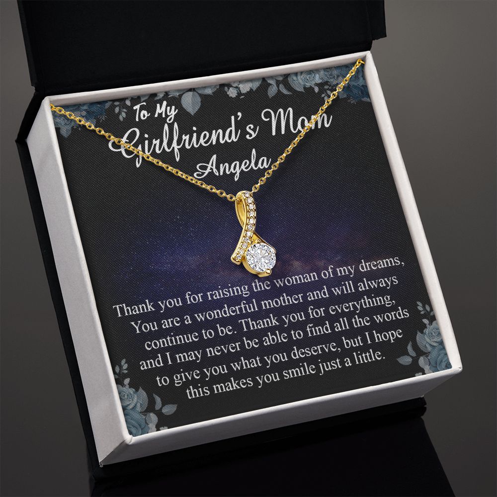 To My Girlfriends Mom Gift Mother's Day Gift for Girlfriend's Mom Necklace Gift Angela Alluring Beauty Necklace