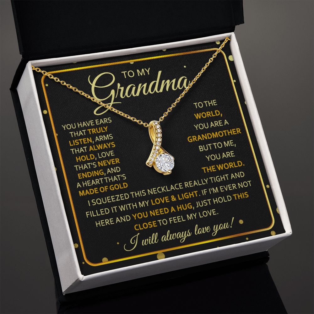 To My Grandma Necklace, Gift for Grandmother Necklace, Mothers Day Gift For Grandma Nana, Grandma Jewelry From Grandchildren GrandKids , Jewelry Box Gift For Grandma Grandmother7 Alluring Beauty Necklace