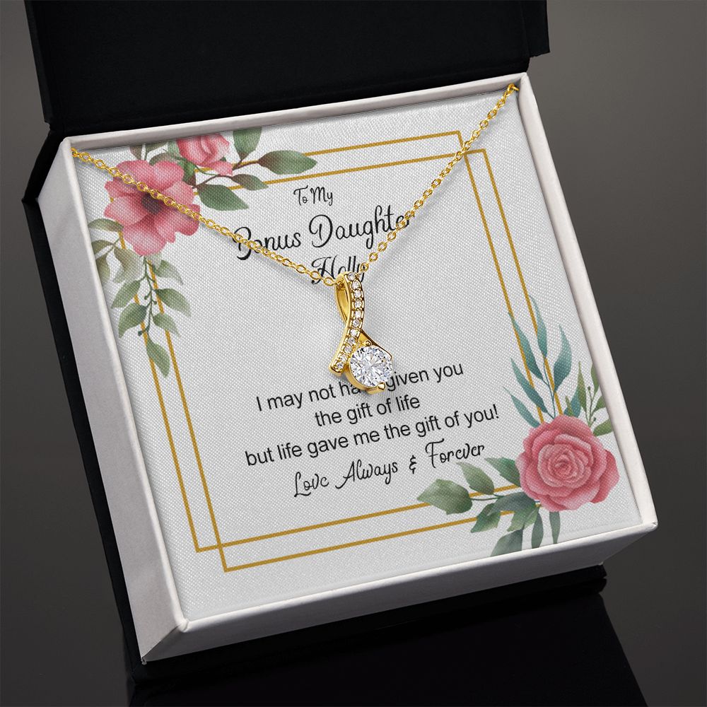 Bonus Daughter Gifts From Stepdad, Step Daughter Gifts From Stepmom, Stepdaughter Gifts From Stepdad, Father Stepdaughter Necklace, To My Bonus Daughter Necklaces, Christmas Gifts For Bonus6 Alluring Beauty Necklace