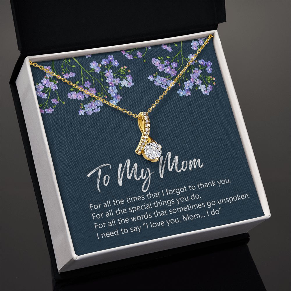 To My Mom Necklace Jewelry Gift, Birthday Gift For Mom, Mother's Day Gift For Mom, Message Card Jewelry Gift For Mom, Meaningful Mom Gift Alluring Beauty Necklace