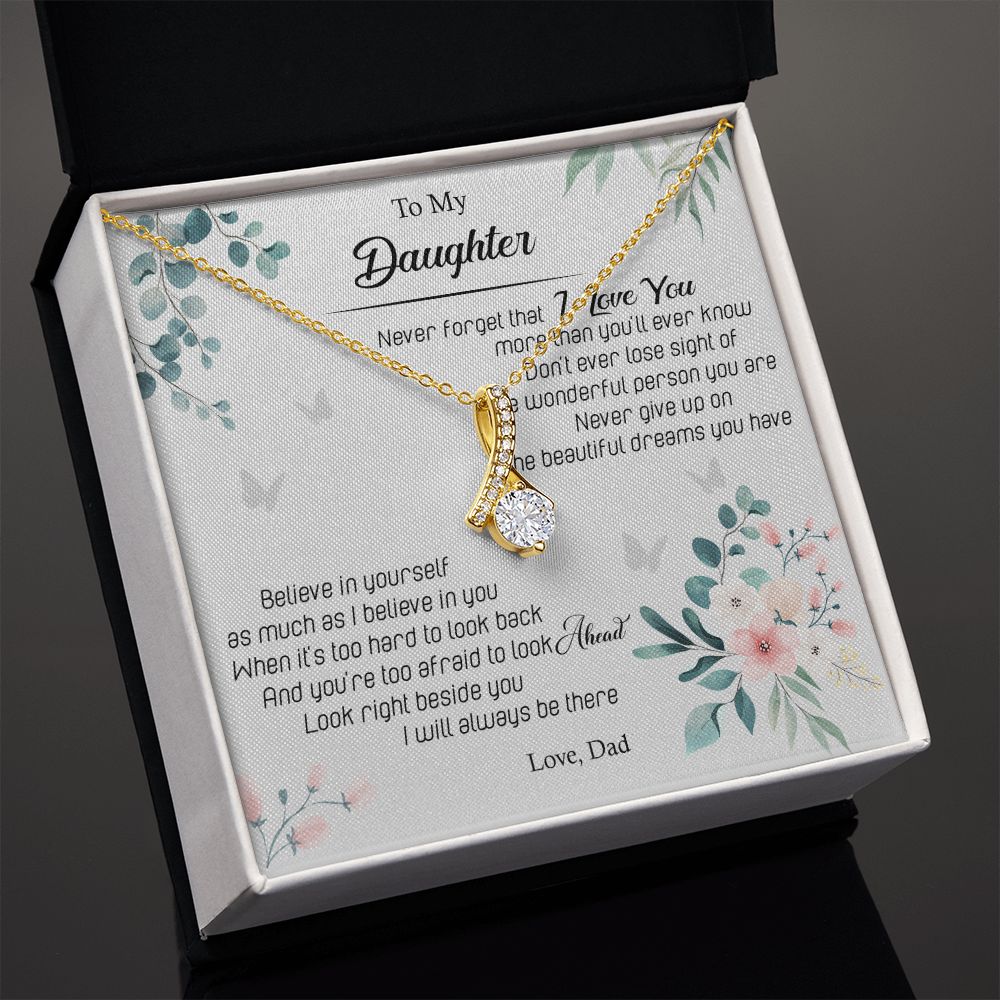 Jewelry Pendant Present for Daughter, To My Daughter Gift Necklace from Mom, Mother Daughter Gift Ideas, Birthday Christmas Gift Graduation Gifts for Daughters, Mother and Daughter Necklace 20 Alluring Beauty Necklace