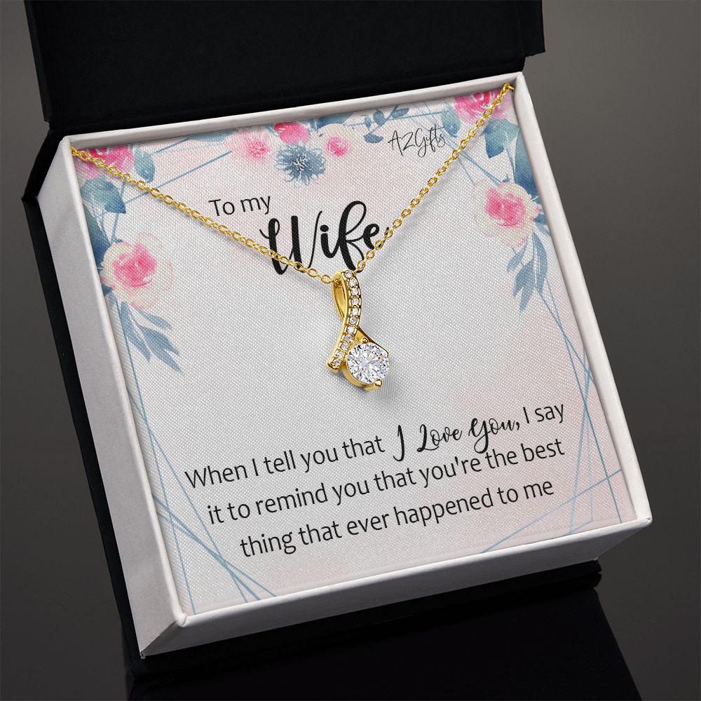 To My Wife Necklace from Husband, Personalized Necklace for Women, Luxury Necklace for Wife from Man Men, Wedding Anniversary Present For Wife, Beautiful Wife Jewelry Christmas Birthday Gifts For Wife Alluring Beauty Necklace
