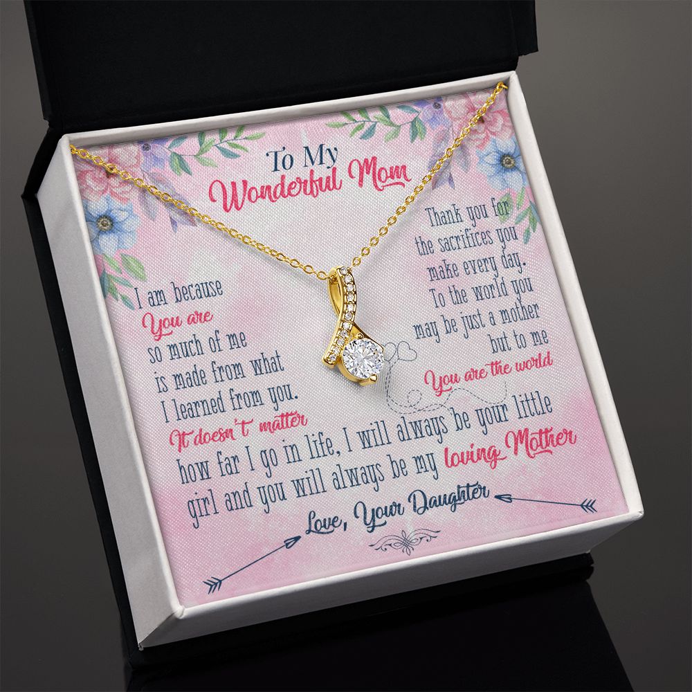 To My Wonderful Mom Necklace Pendant Gift From Daughter Necklace Gift For To Mom Happy Mother's Day Mother In Law Gift On Birthday Anniversary Gift 30821 Alluring Beauty Necklace