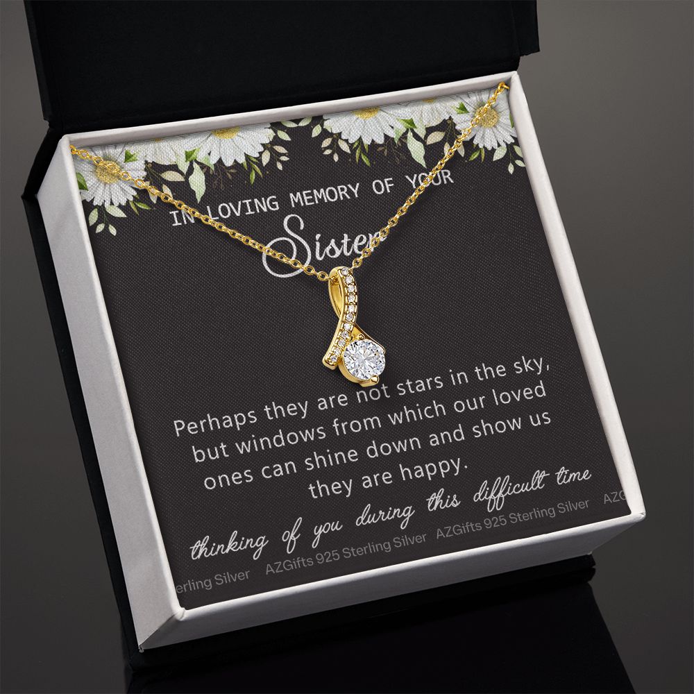 Loss Of Sister Necklace Gift, Sympathy Loss Of Sister, Sympathy Gift Box, Loss Of Sister Necklace, Loss Of Sister, Loss Of Sister Gift, Condolence Gifts, Remembrance Necklace for Women Alluring Beauty Necklace