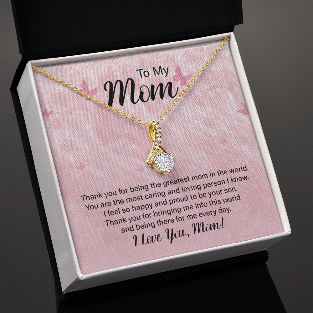 To My Mom Necklace, Gift For Mom, Mother's Day Gift from Daughter, Mom Jewelry Gift for Mothers Day, Birthday Gift for Mother, Moms Gift from Daughter Son, Necklace for Mom Mother 24 Alluring Beauty Necklace
