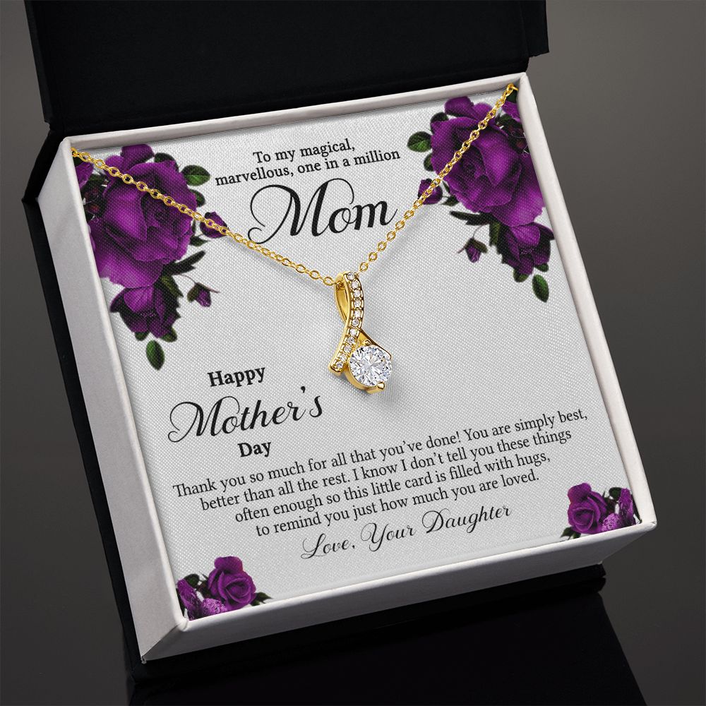 Mom Necklace Gifts for Mom from Daughter to Mom Gifts for Mothers Day from Daughter, To My Mom Necklace from Daughter to Mom Birthday Gifts Necklace with Message Card and Gift Box3 Alluring Beauty Necklace