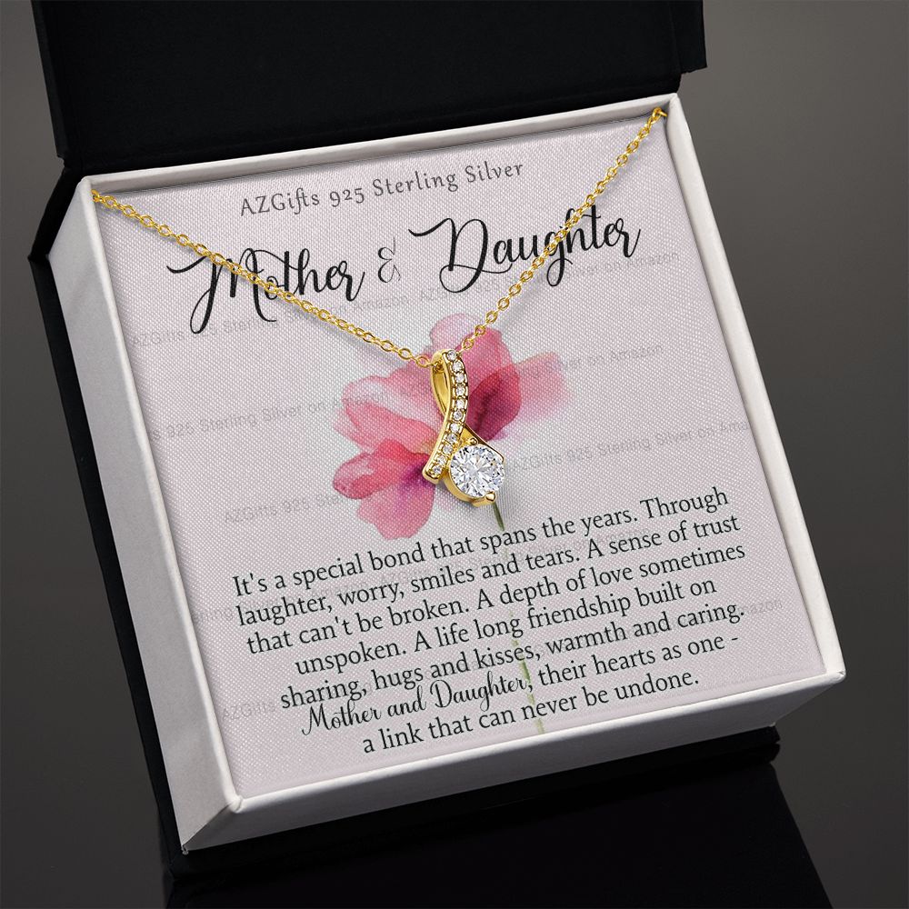Mother Daughter Necklace with Message Card Mother Daughter Gift Mom Birthday Gift Necklace for Mom from Daughter Gift Birthday Gift for Mom Daughter Gift from Mom 301 Alluring Beauty Necklace