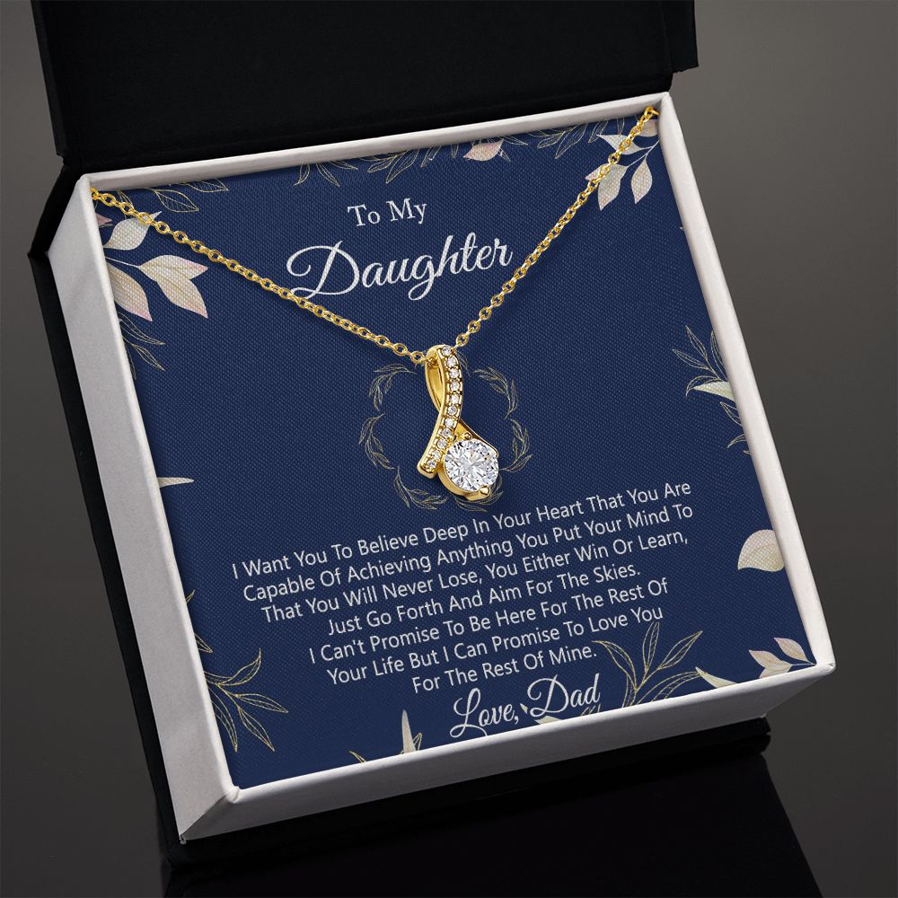 Gift For Daughter from Dad Daughter Father Necklace for Daughter Gift from Dad To My Daughter Necklace Daughters Birthday Christmas Jewelry Birthday Gifts for Women Girls Alluring Beauty Necklace