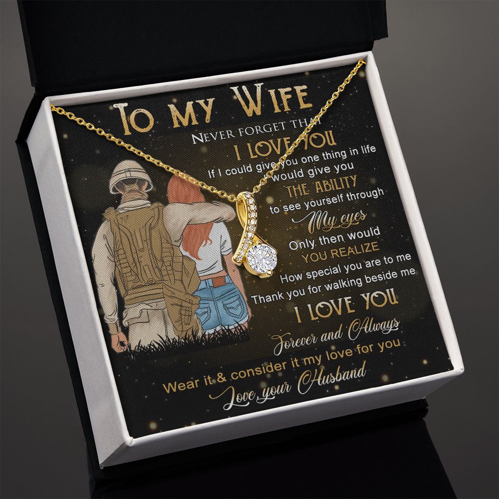 Birthday Gifts For Wife, Necklace Gifts For Wife From Husband, To My Wife Jewelry For Women , To My Wife Necklace  from Husband Wedding Anniversary Present For Wife, Beautiful Wife Jewelry Christmas21 Alluring Beauty Necklace