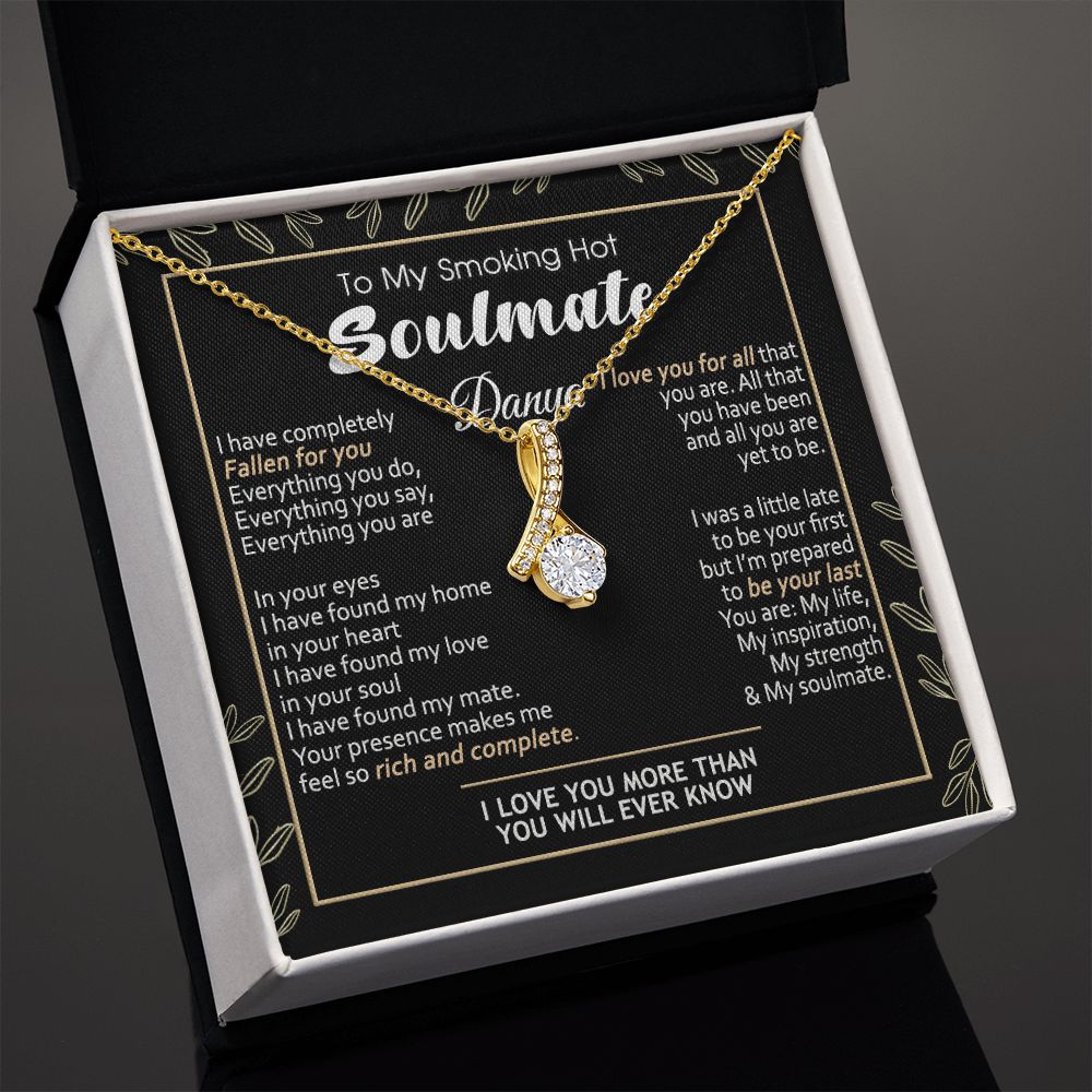 To My Smokin Hot Soulmate Necklace - Wife Gifts From Husband To My Wife Necklace, Gift for Her Romantic, Girlfriend Gifts Necklace for Wife from Men Includes Message Card and Gift Box 7 Alluring Beauty Necklace