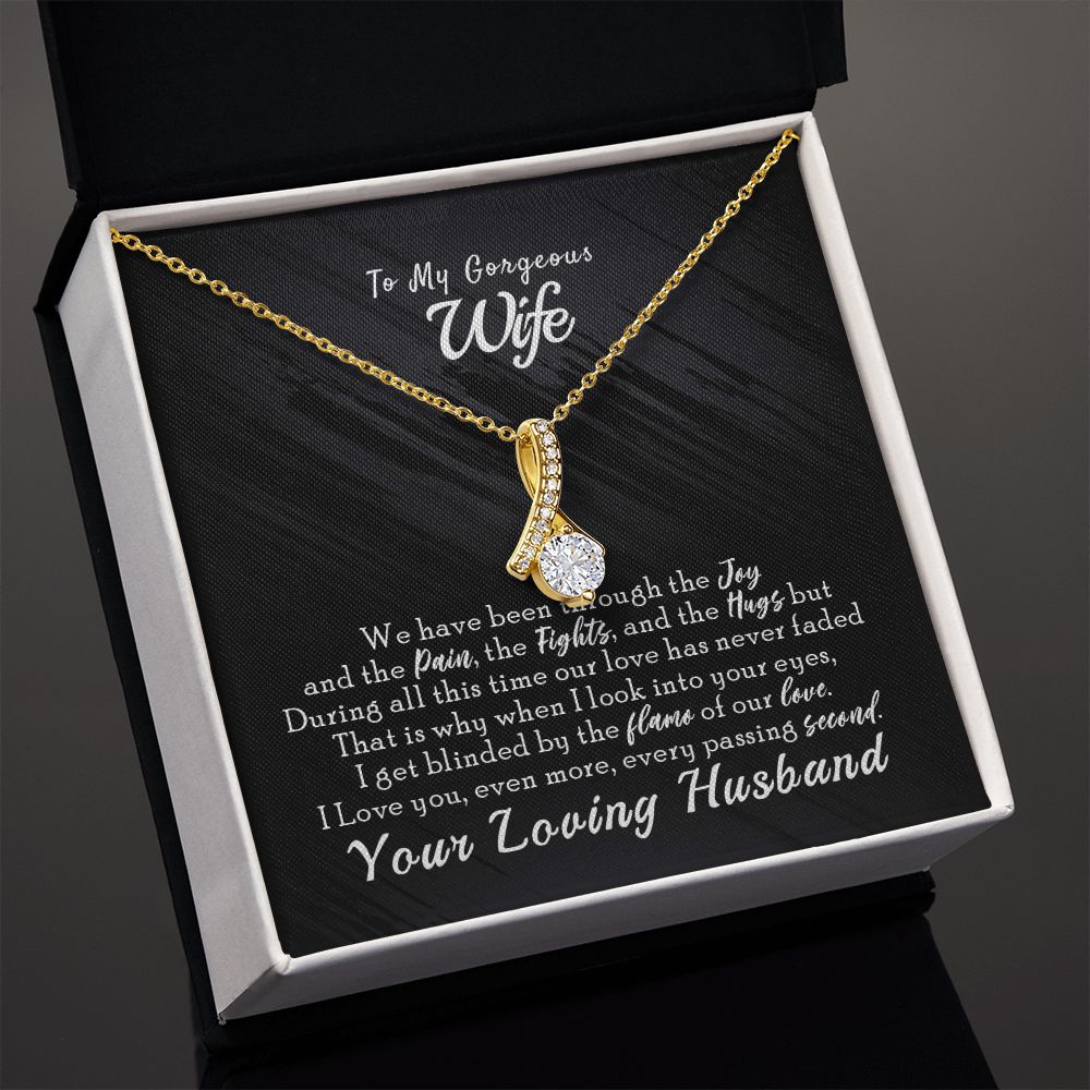To My Wife Necklace from Husband, Personalized Necklace for Women, Luxury Necklace for Wife from Man Men, Wedding Anniversary Present For Wife, Beautiful Wife Jewelry Christmas Birthday Gift For Wife14 Alluring Beauty Necklace