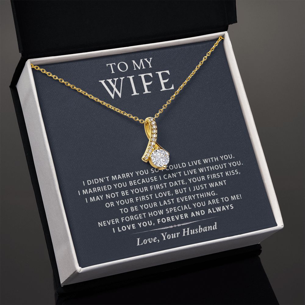 To My Wife Necklace from Husband, Personalized Necklace for Women, Luxury Necklace for Wife from Man Men, Wedding Anniversary Present For Wife, Beautiful Wife Jewelry Christmas Birthday Gift For Wife16 Alluring Beauty Necklace