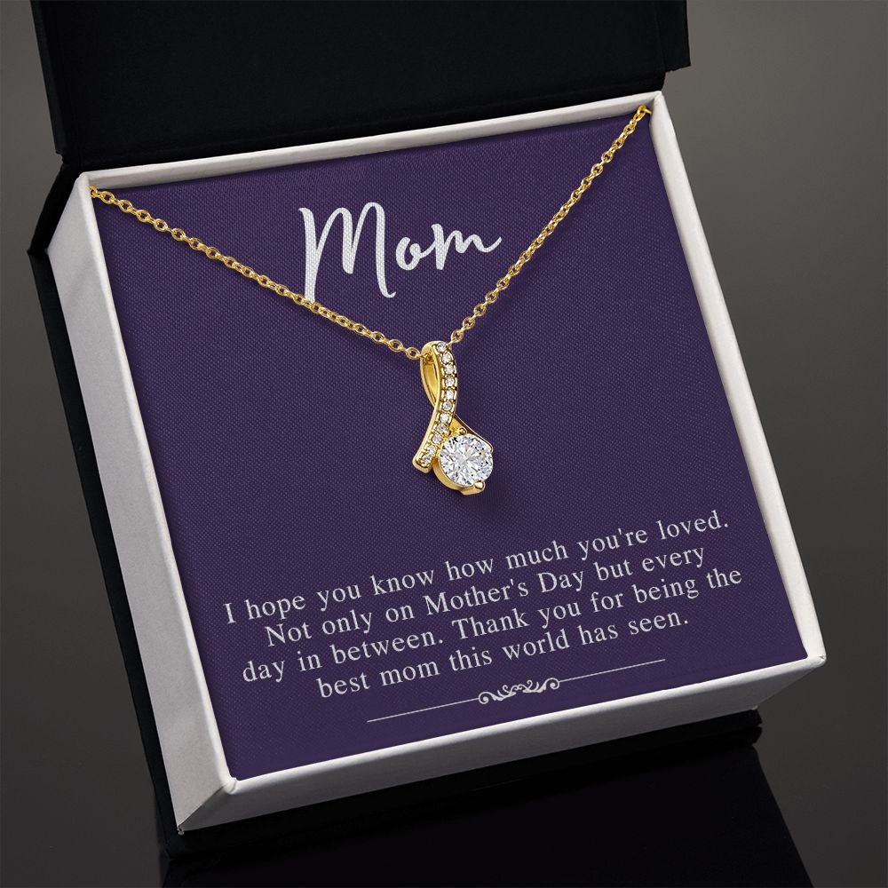 Mom Necklace Gifts for Mom from Daughter to Mom Gifts for Mothers Day from Daughter, To My Mom Necklace from Daughter to Mom Birthday Gifts Necklace with Message Card and Gift Box2239 Alluring Beauty Necklace