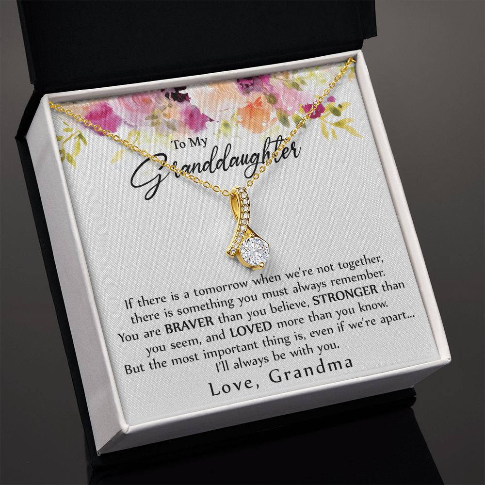 To My Granddaughter Love Knot Necklace, Graduation Gift For Girl From Grandma Alluring Beauty Necklace