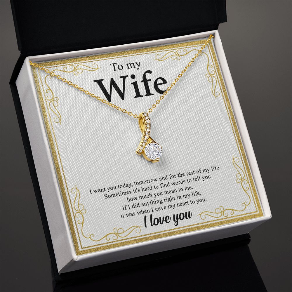 To My Wife Alluring Love Necklace Gift for Wife Valentines Day Gift for Her Alluring Beauty Necklace