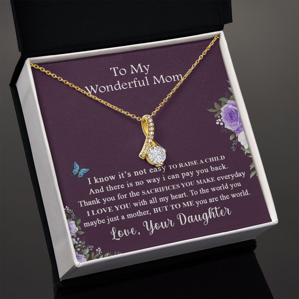 Mom Necklace Gifts for Mom from Daughter to Mom Gifts for Mothers Day from Daughter, To My Mom Necklace from Daughter to Mom Birthday Gifts Necklace with Message Card and Gift Box2231 Alluring Beauty Necklace