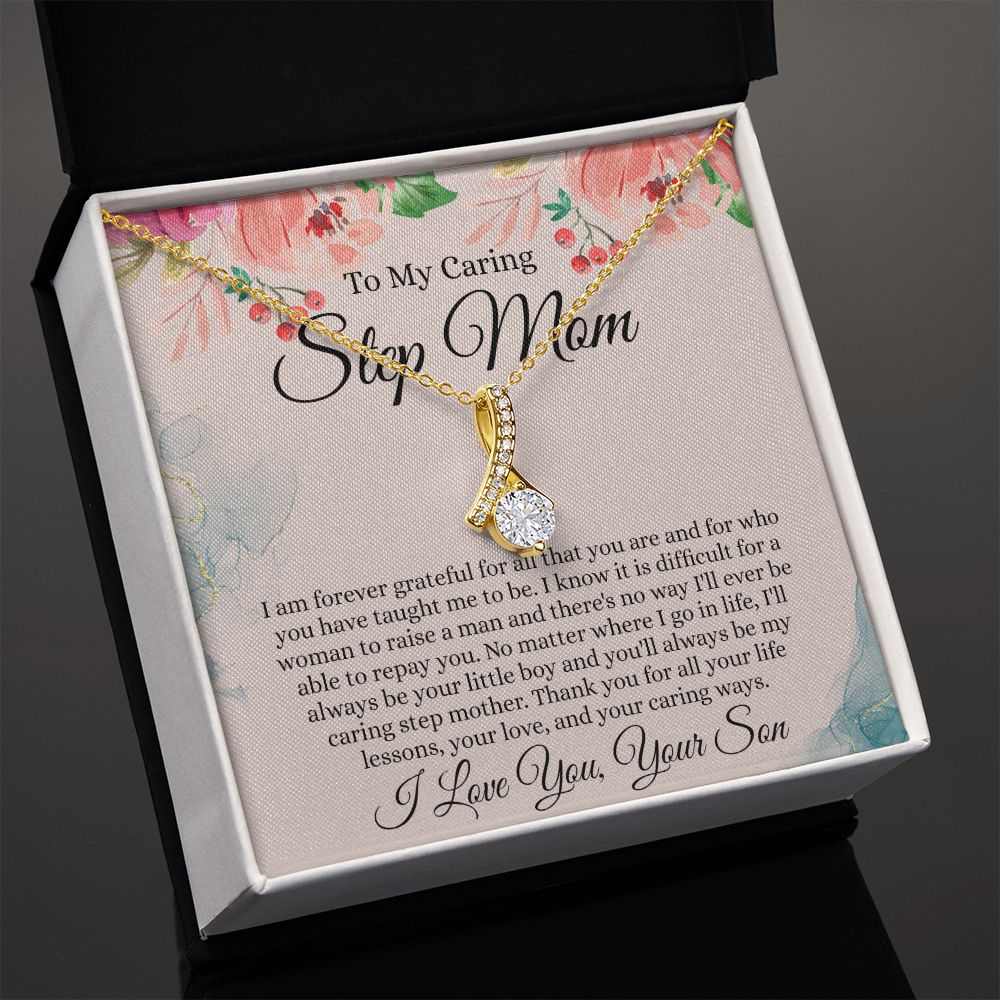 To My Step Mom Gift, Step Mom Necklace, Step Mom Gift From Son, Step Mom Mother's Day Gift From Step Son, Step Mom Birthday Gift, Step Mom Gift Necklace from Step Son Alluring Beauty Necklace