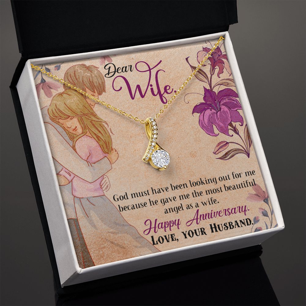 To My Wife Necklace, Wedding Anniversary Jewelry For Women, Necklace For Wife from Husband, Gift For Wife Birthday Gifts From Husband Necklace, Jewelry With Message Card In A Gift Box7 Alluring Beauty Necklace