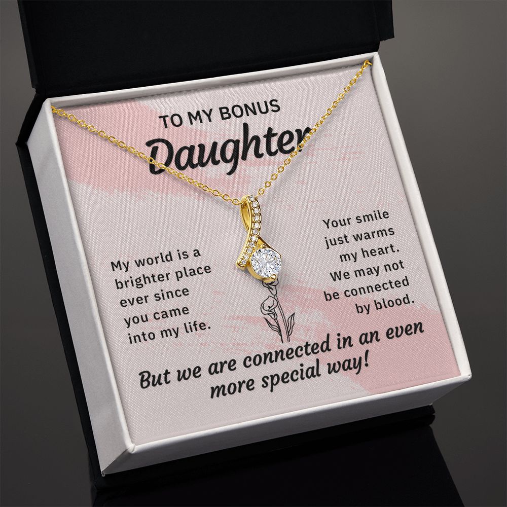 Bonus Daughter Gifts From Stepdad, Step Daughter Gifts From Stepmom, Stepdaughter Gifts From Stepdad, Father Stepdaughter Necklace, To My Bonus Daughter Necklaces, Christmas Gifts For Bonus11 Alluring Beauty Necklace