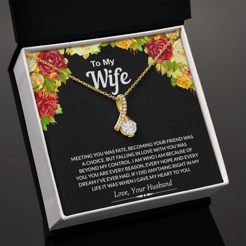 To My Wife Necklace from Husband Jewelry Gift For Wife Valentines Gift for Her Alluring Beauty Necklace