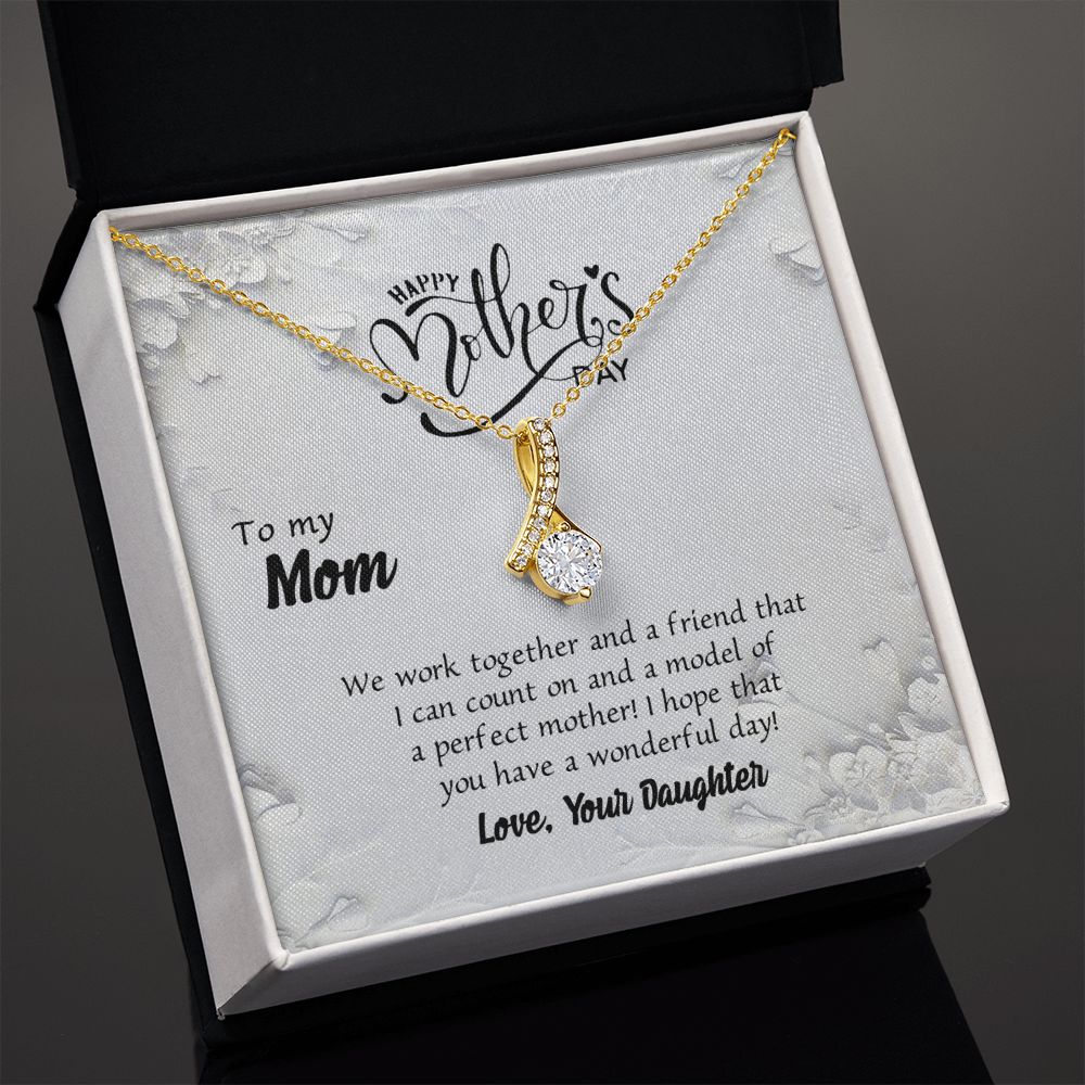 Mom Necklace Gifts for Mom from Daughter to Mom Gifts for Mothers Day from Daughter, To My Mom Necklace from Daughter to Mom Birthday Gifts Necklace with Message Card and Gift Box6 Alluring Beauty Necklace