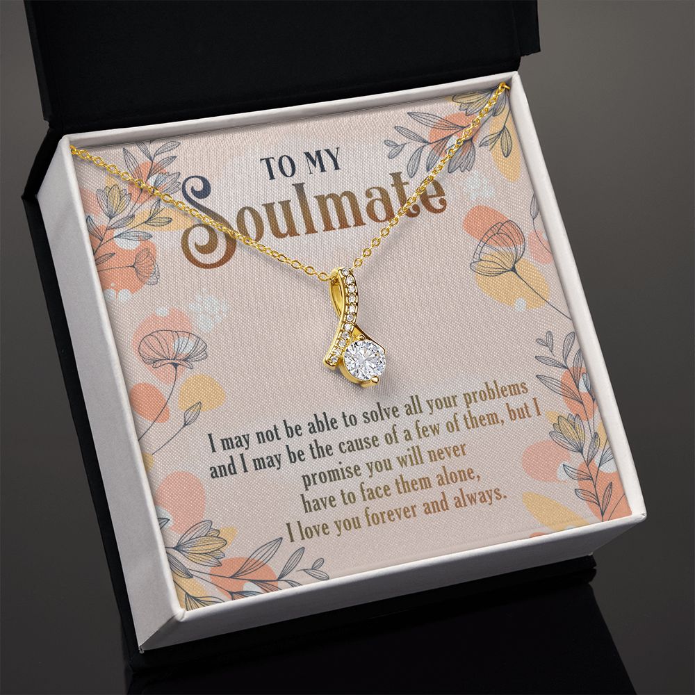 To My Soulmate Necklace for Women Birthday Christmas Jewelry Gifts For My Wife with Message Card Box Personalized Gift Present Pendant for Future Wife Soulmate Girlfriend Love 8 Alluring Beauty Necklace