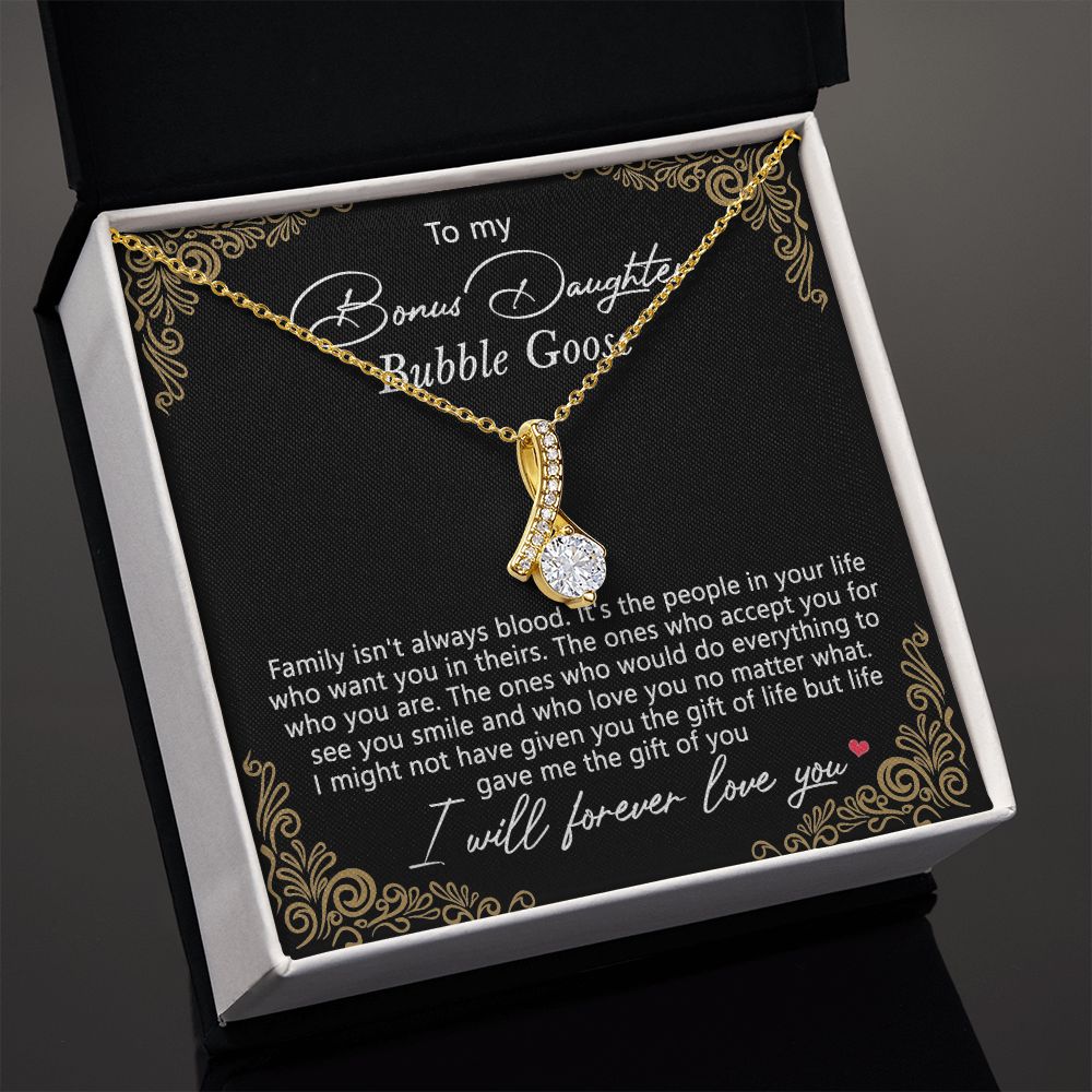 Bonus Daughter Gifts From Stepdad, Step Daughter Gifts From Stepmom, Stepdaughter Gifts From Stepdad, Father Stepdaughter Necklace, To My Bonus Daughter Necklaces, Christmas Gifts For Bonus9 Alluring Beauty Necklace