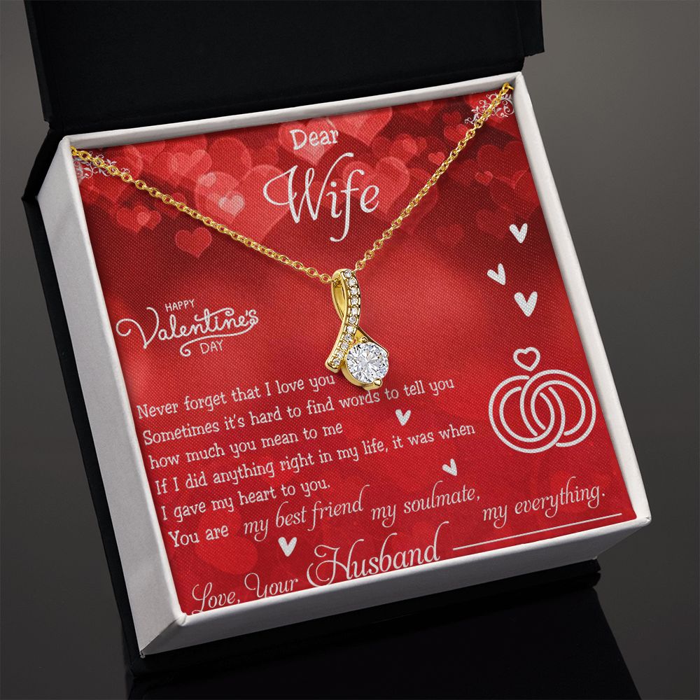 To My Wife Necklace, Wedding Anniversary Jewelry For Women, Necklace For Wife from Husband, Gift For Wife Birthday Gifts From Husband Necklace, Jewelry With Message Card In A Gift Box4 Alluring Beauty Necklace