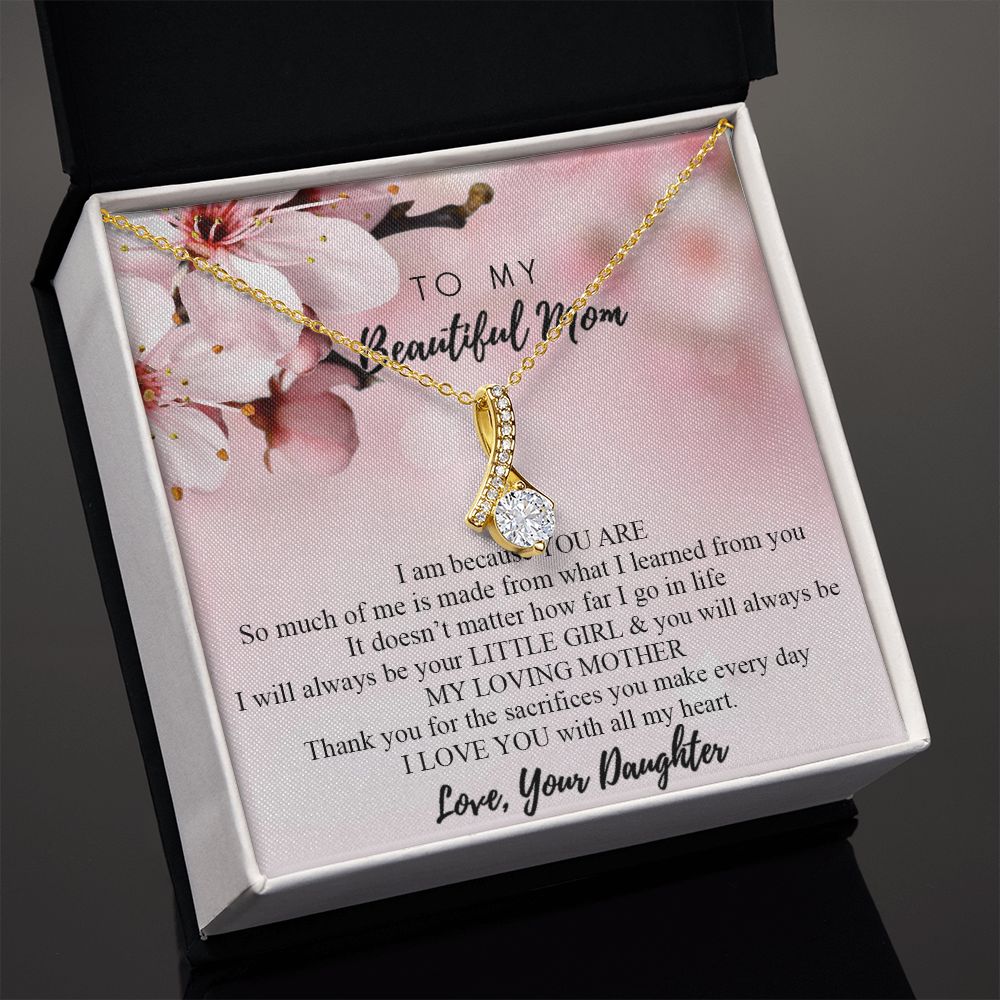 Mom Necklace Gifts for Mom from Daughter to Mom Gifts for Mothers Day from Daughter, To My Mom Necklace from Daughter to Mom Birthday Gifts Necklace with Message Card and Gift Box2246 Alluring Beauty Necklace