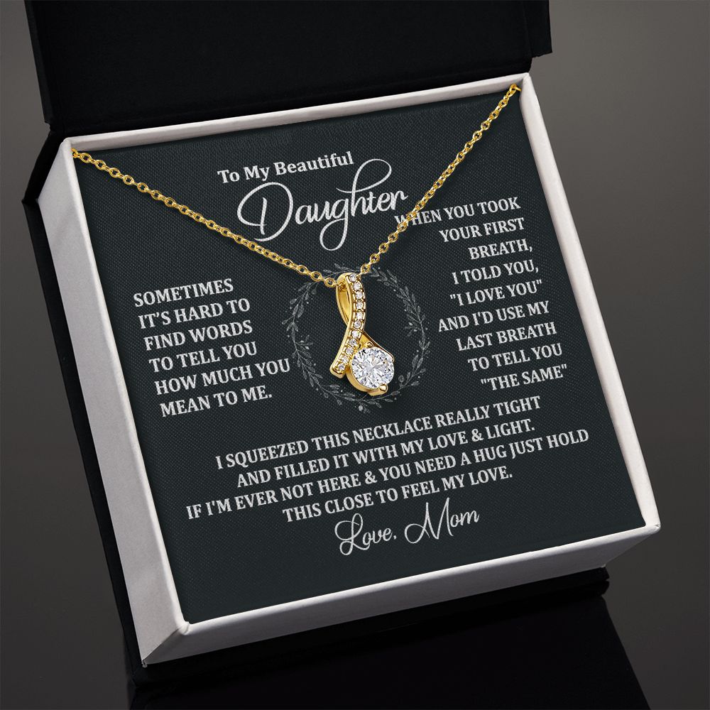 Mother Daughter Gift Ideas, To My Daughter Gift Necklace from Mom, Jewelry Pendant Present for Daughter, Birthday Christmas Gift Graduation Gifts for Daughters, Mother and Daughter Necklace 2135 Alluring Beauty Necklace