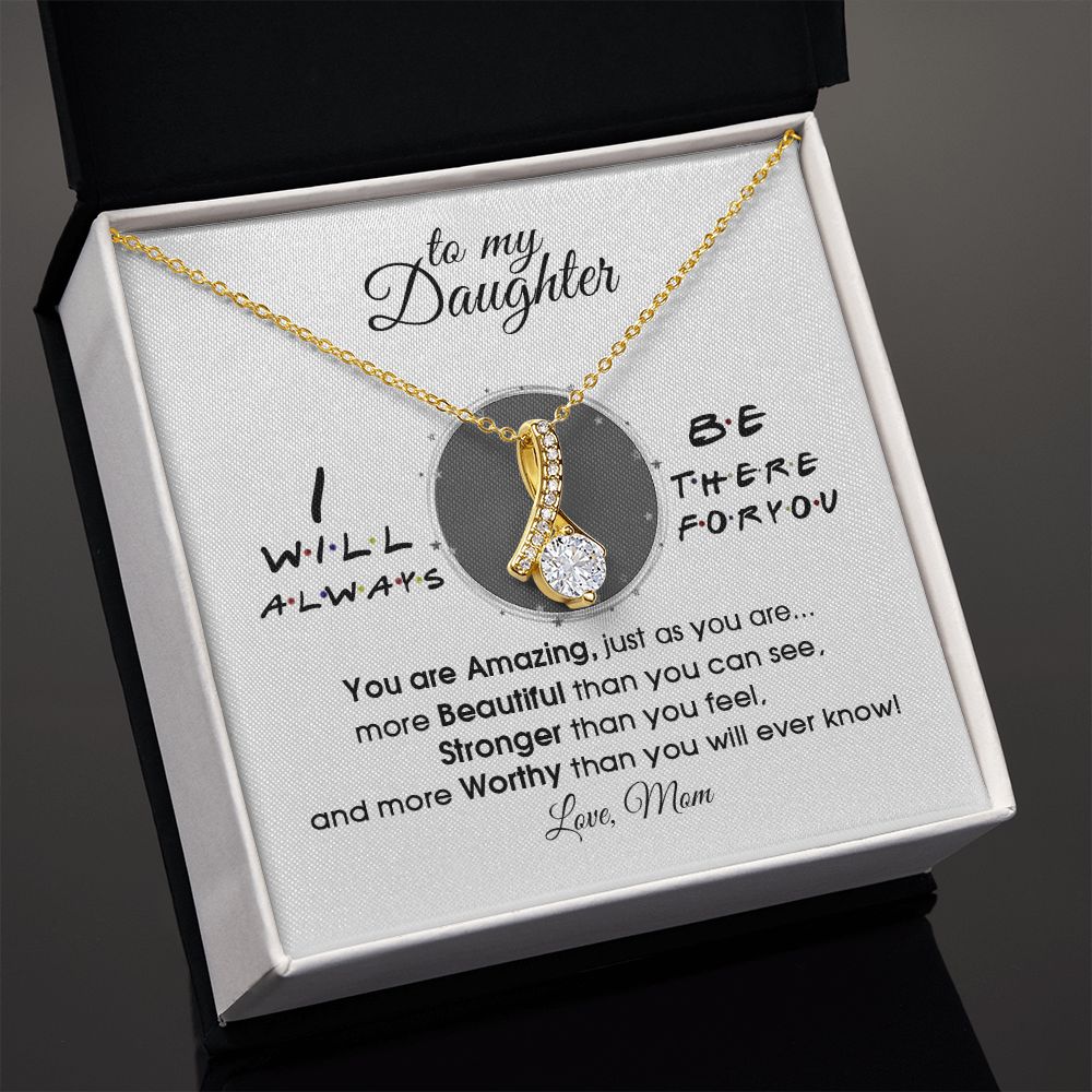 Mother Daughter Gift Ideas, To My Daughter Gift Necklace from Mom, Jewelry Pendant Present for Daughter, Birthday Christmas Gift Graduation Gifts for Daughters, Mother and Daughter Necklace 33 Alluring Beauty Necklace