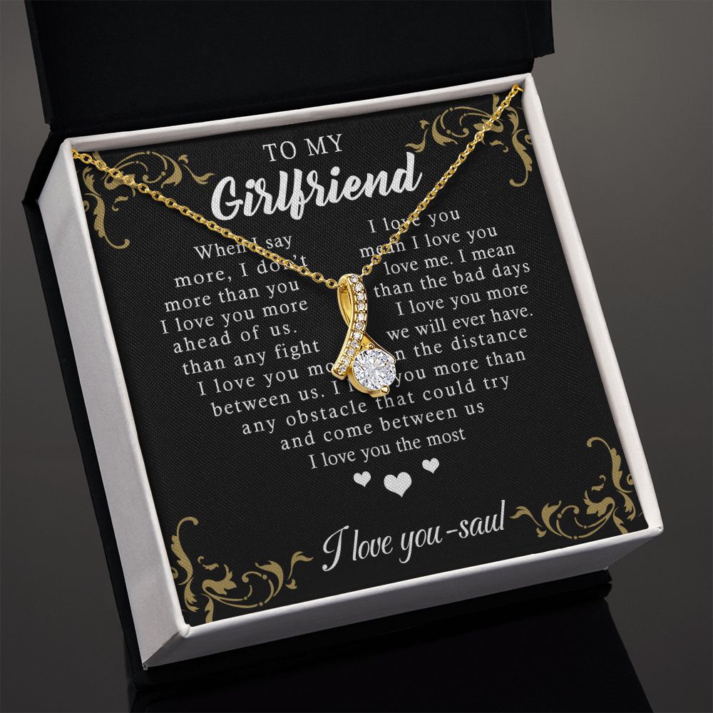 To My Girlfriend Necklace from Boyfriend, Personalized Necklace for Women, Luxury Necklace for Girlfriend, Wedding Anniversary Present For Her, Girlfriend Gift Jewelry Christmas Birthday Gift Alluring Beauty Necklace