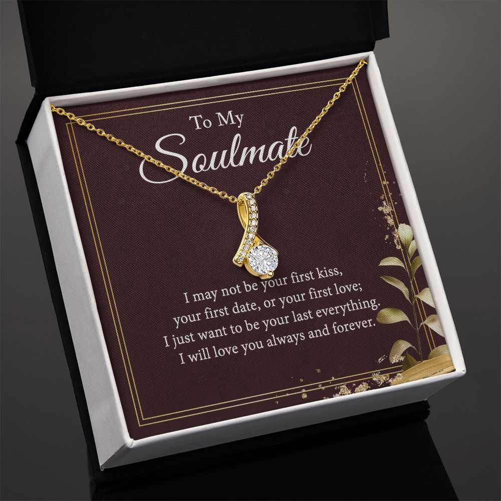 To My Soulmate Dancing Crystal Heart Cross Necklace Gift Set Alluring Beauty Necklace