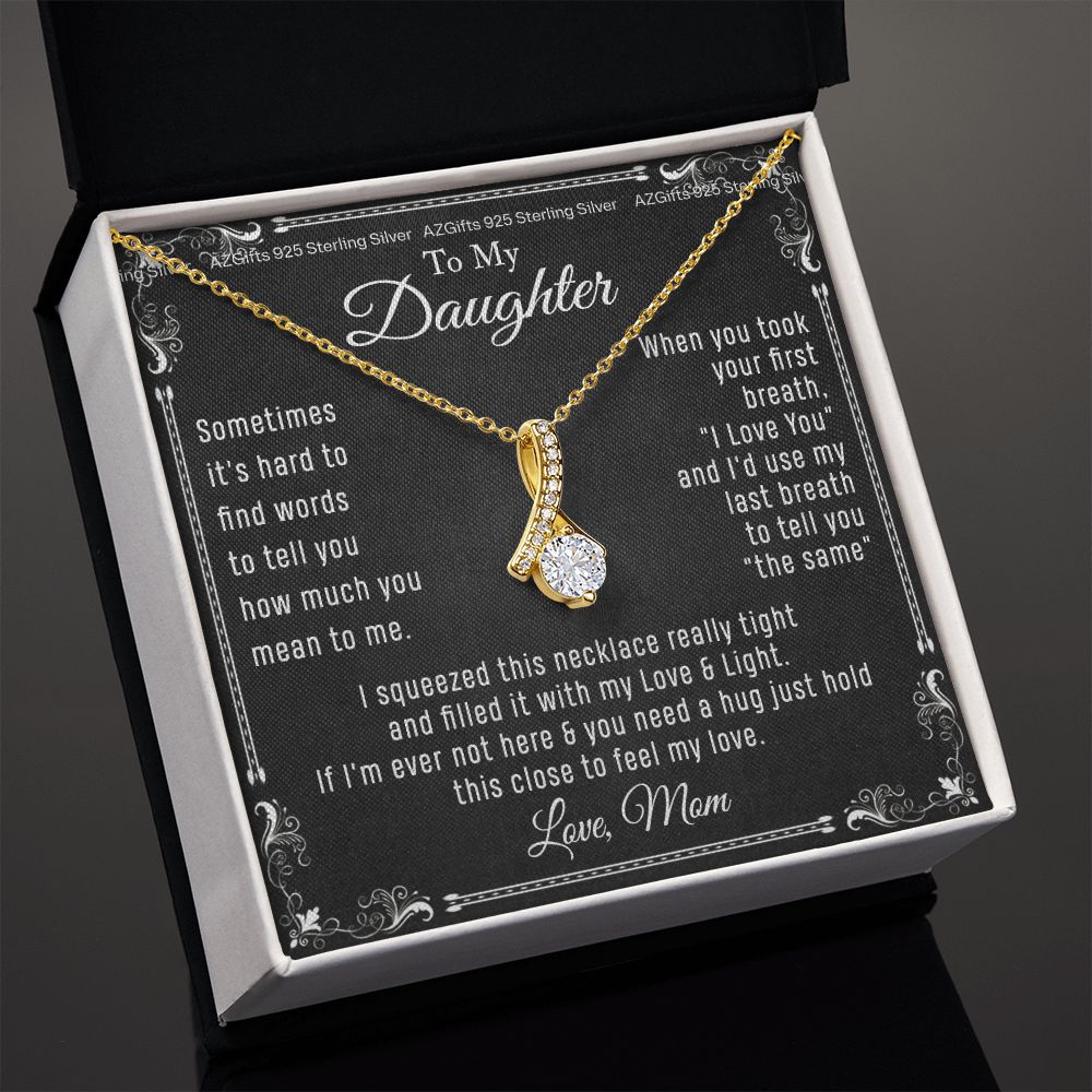 To My Daughter Necklace From Mom - Necklaces For Daughter From Mom, Mother Daughter Necklace, Gifts For Daughters From Mothers, Jewelry Gift For Badass Daughter On Birthday, Christmas, Graduation Alluring Beauty Necklace