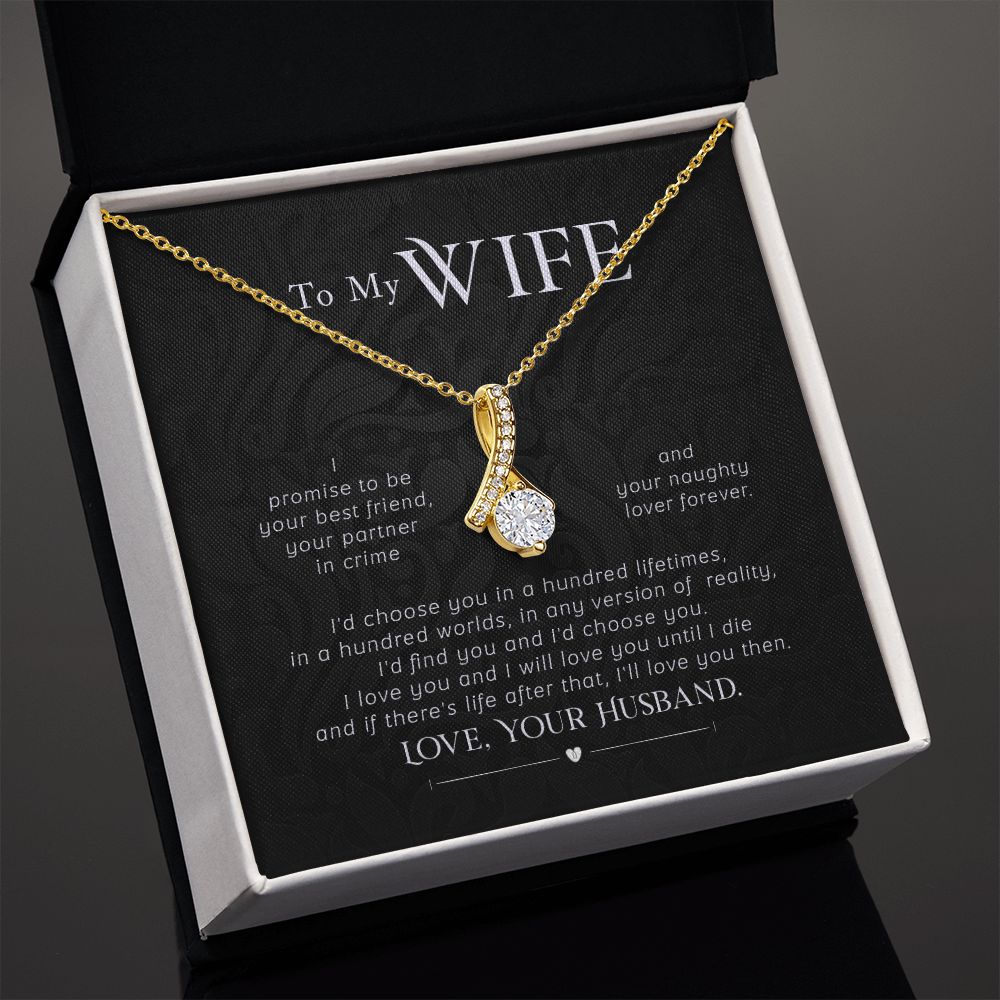To My Wife Necklace Pendant Gift From Husband I'll Love You Then With Message Card and Gift Box. Valentine's Day Gift For Wife Future Wife Alluring Beauty Necklace