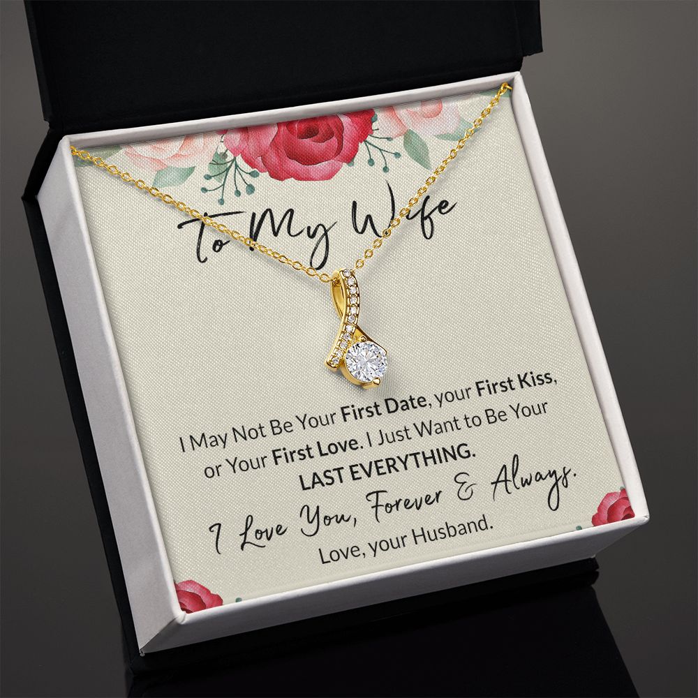 To My Wife Necklace from Husband, Personalized Necklace for Women, Luxury Necklace for Wife from Man Men, Wedding Anniversary Present For Wife, Beautiful Wife Jewelry Christmas Birthday Gift For Wife18 Alluring Beauty Necklace