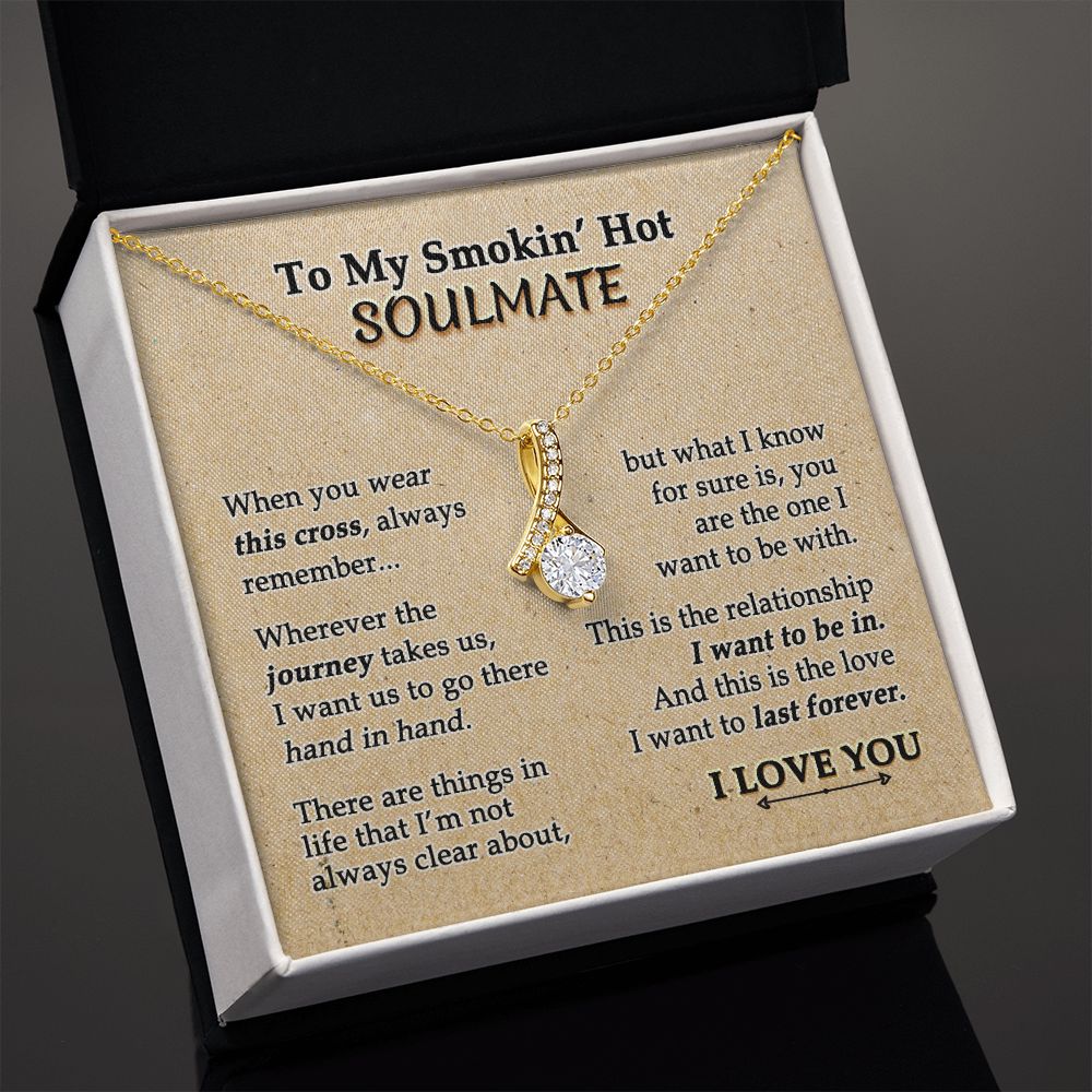 To My Soulmate Necklace for Women Birthday Valentines Day Jewelry Gifts For My Wife with Message Card Box Personalized Gift Present Pendant for Future Wife Soulmate Girlfriend Love 9 Alluring Beauty Necklace