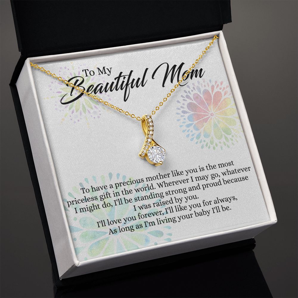 To My Mom Necklace, Gift For Mom, Mother's Day Gift from Daughter, Mom Jewelry Gift for Mothers Day, Birthday Gift for Mother, Moms Gift from Daughter Son, Necklace for Mom Mother 4 Alluring Beauty Necklace
