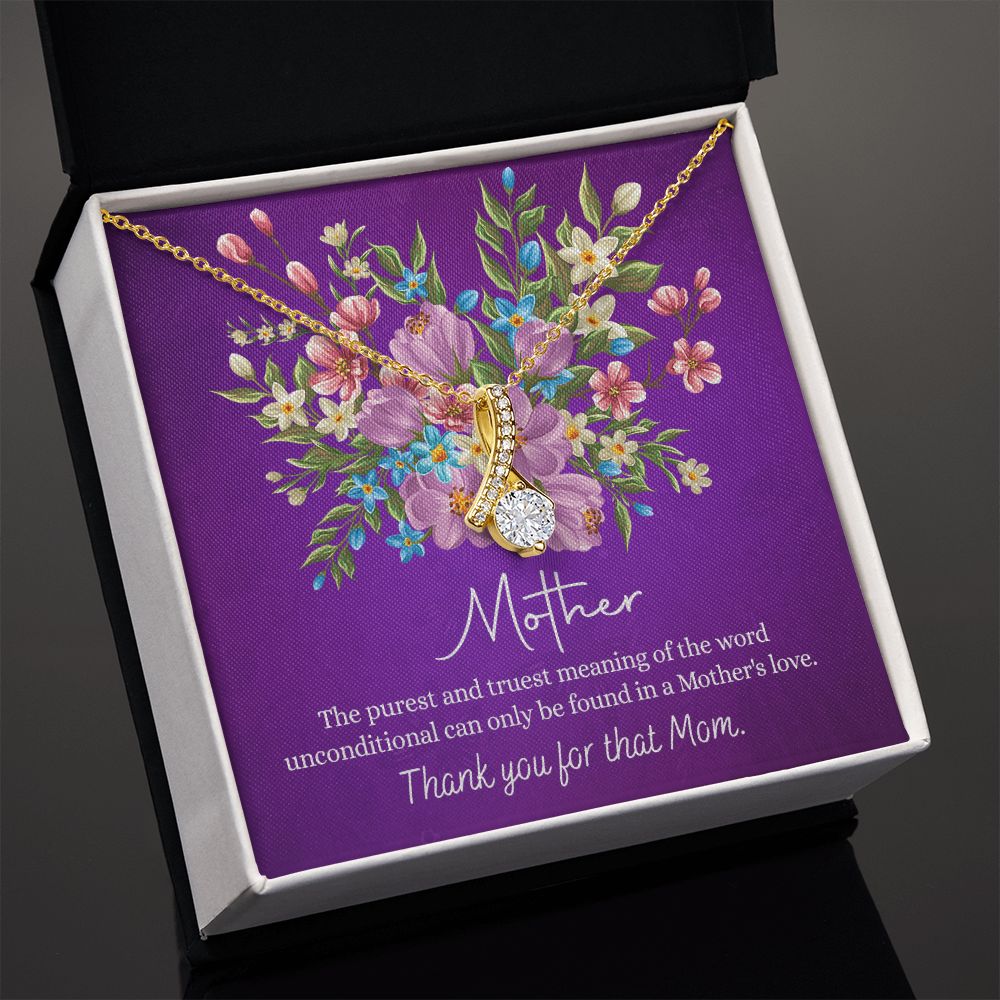 Happy Mother's Day Gift for Mom from Daughter Message Card Necklace Gift Idea Mother Jewelry Mom Necklace from Daughter To My Mom Love Knot Necklace Pendant Alluring Beauty Necklace