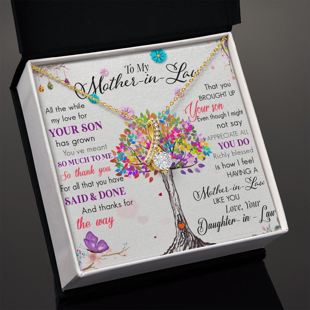 To My Mom Tree Necklace Pendant Gift From Daughter In Law Necklace Said And Done Gift For To Mom Happy Mother's Day Mother In Law Gift On Birthday Anniversary Gift 30821 Alluring Beauty Necklace