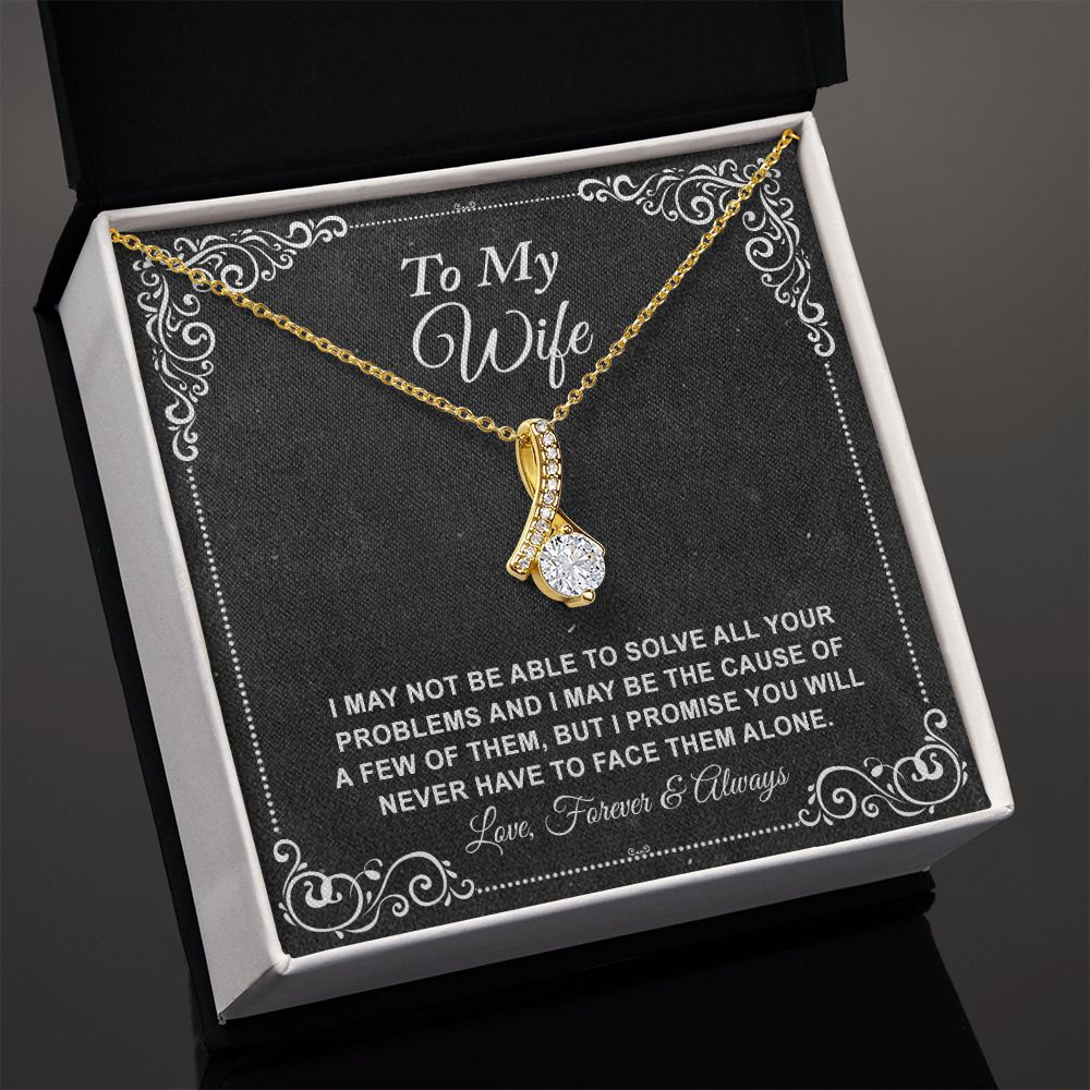 To My Wife Necklace, Gift For Wife From Husband, Anniversary Gift, Valentine's Alluring Beauty Necklace