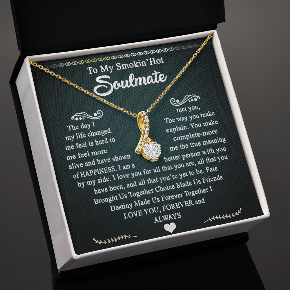 To My Smokin Hot Soulmate Necklace - Wife Gifts From Husband To My Wife Necklace, Gift for Her Romantic, Girlfriend Gifts Necklace for Wife from Men Includes Message Card and Gift Box 3 Alluring Beauty Necklace