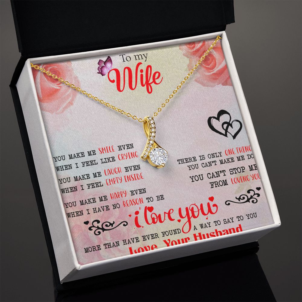 To My Wife Necklace, Wedding Anniversary Jewelry For Women, Necklace For Wife from Husband, Gift For Wife Birthday Gifts From Husband Necklace, Jewelry With Message Card In A Gift Box3 Alluring Beauty Necklace