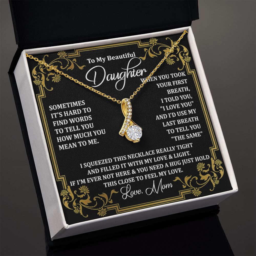 Mother Daughter Gift Ideas, To My Daughter Gift Necklace from Mom, Jewelry Pendant Present for Daughter, Birthday Christmas Gift Graduation Gifts for Daughters, Mother and Daughter Necklace 2134 Alluring Beauty Necklace