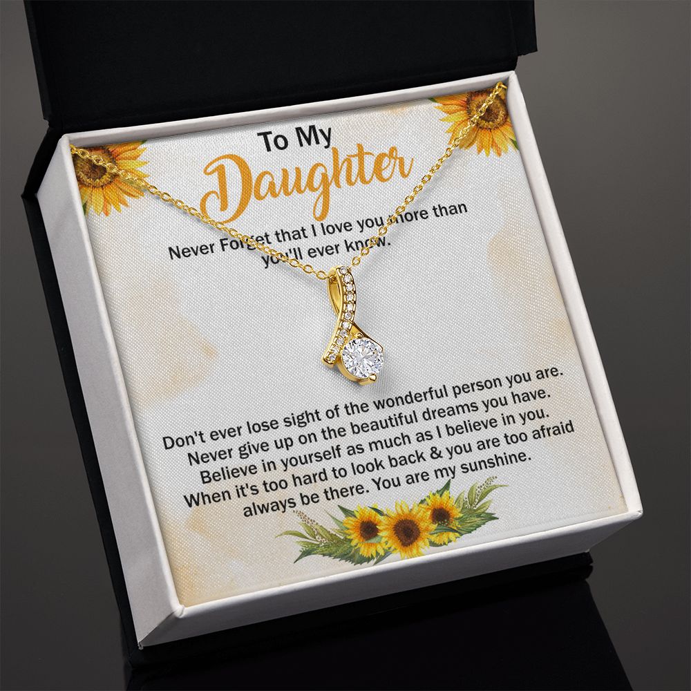 Jewelry Pendant Present for Daughter, To My Daughter Gift Necklace from Mom, Mother Daughter Gift Ideas, Birthday Christmas Gift Graduation Gifts for Daughters, Mother and Daughter Necklace 11 Alluring Beauty Necklace