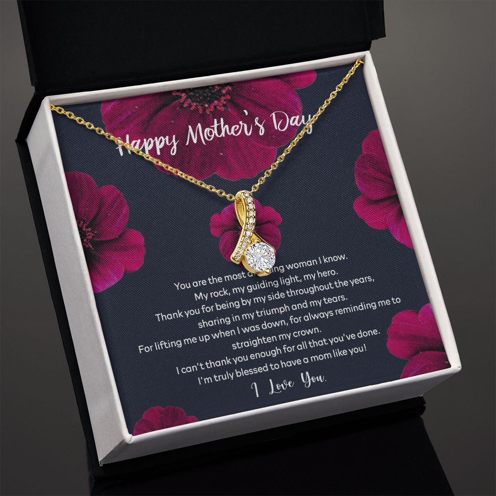 Mom Necklace Gifts for Mom from Daughter to Mom Gifts for Mothers Day from Daughter, To My Mom Necklace from Daughter to Mom Birthday Gifts Necklace with Message Card and Gift Box2235 Alluring Beauty Necklace