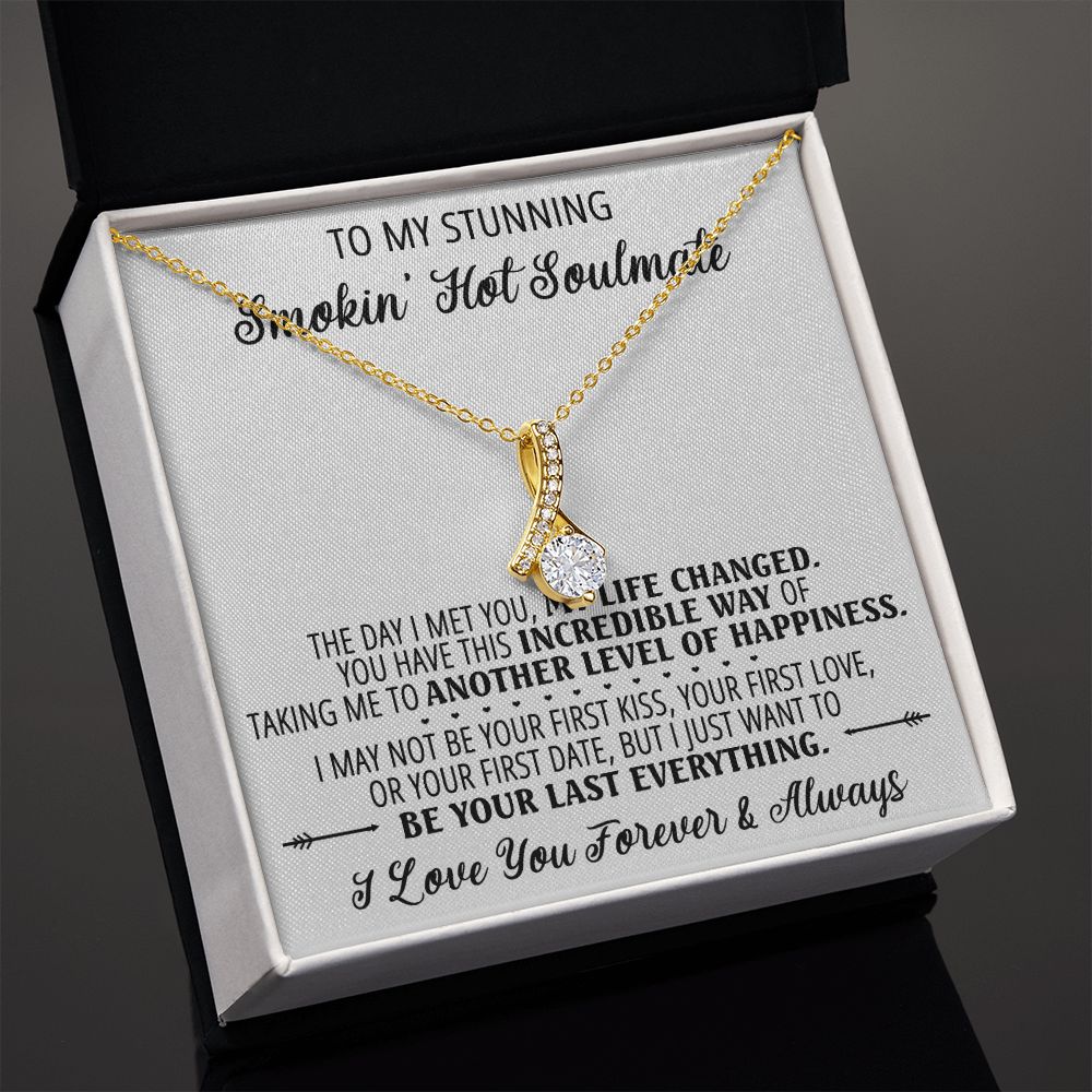 To My Smokin Hot Soulmate Necklace - Wife Gifts From Husband To My Wife Necklace, Gift for Her Romantic, Girlfriend Gifts Necklace for Wife from Men Includes Message Card and Gift Box 1 Alluring Beauty Necklace