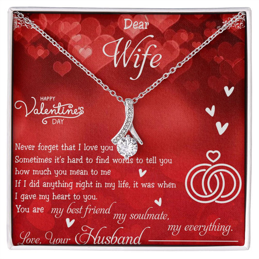 To My Wife Necklace, Wedding Anniversary Jewelry For Women, Necklace For Wife from Husband, Gift For Wife Birthday Gifts From Husband Necklace, Jewelry With Message Card In A Gift Box4 Alluring Beauty Necklace