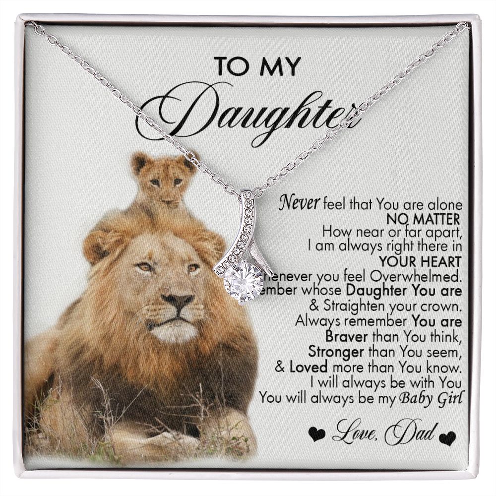 To My Daughter Necklace, Daughter Gift From Lion Dad, Birthday Gift for Daughter